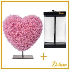 Hart DELUXE op standaard 25cm | lichtroze | in luxe cadeauverpakking 25 cm,