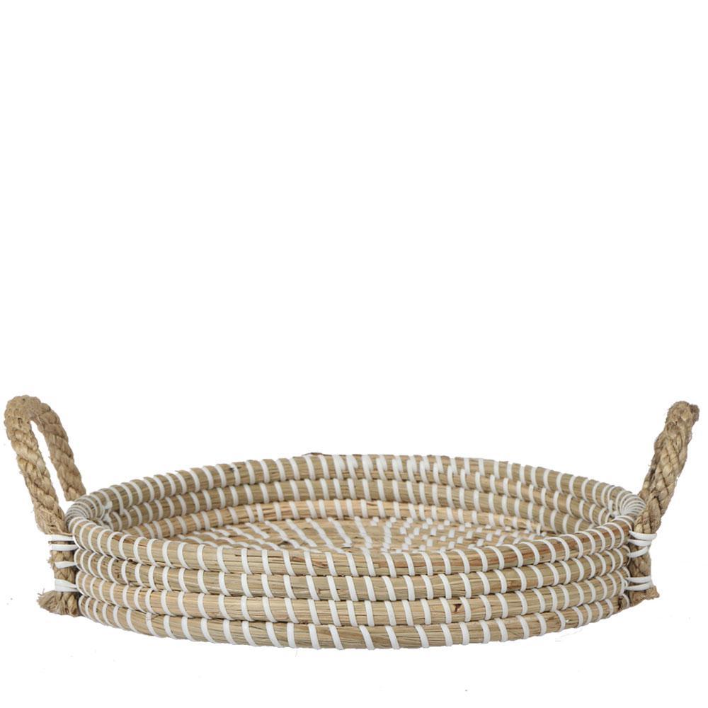 Hummingbird Home | Bol décoratif - Plateau tressé blanc Ø30cm