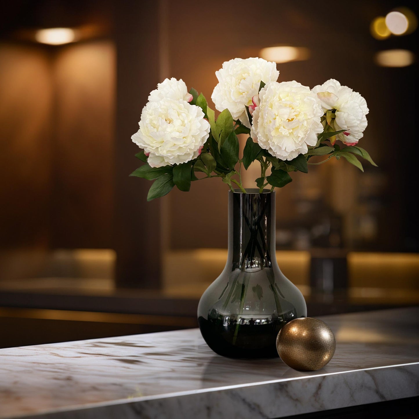 Kunstbloemen Pioenrozen (Crème)