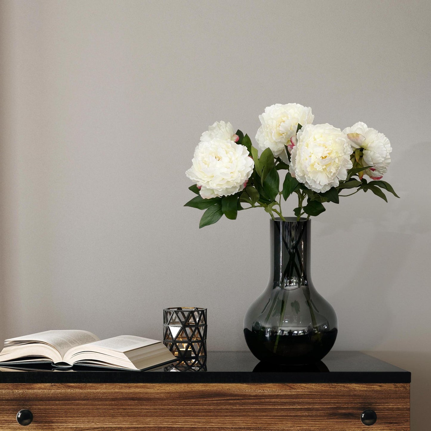 Kunstbloemen Pioenrozen (Crème)