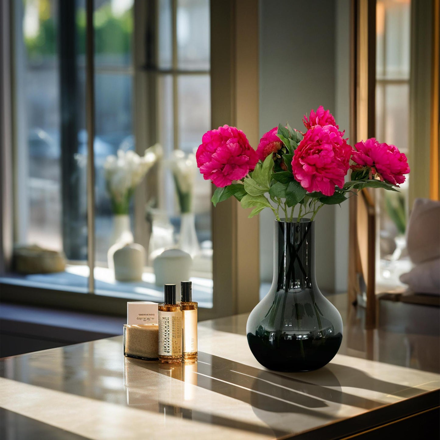 Kunstbloemen Pioenrozen (Diep Roze)