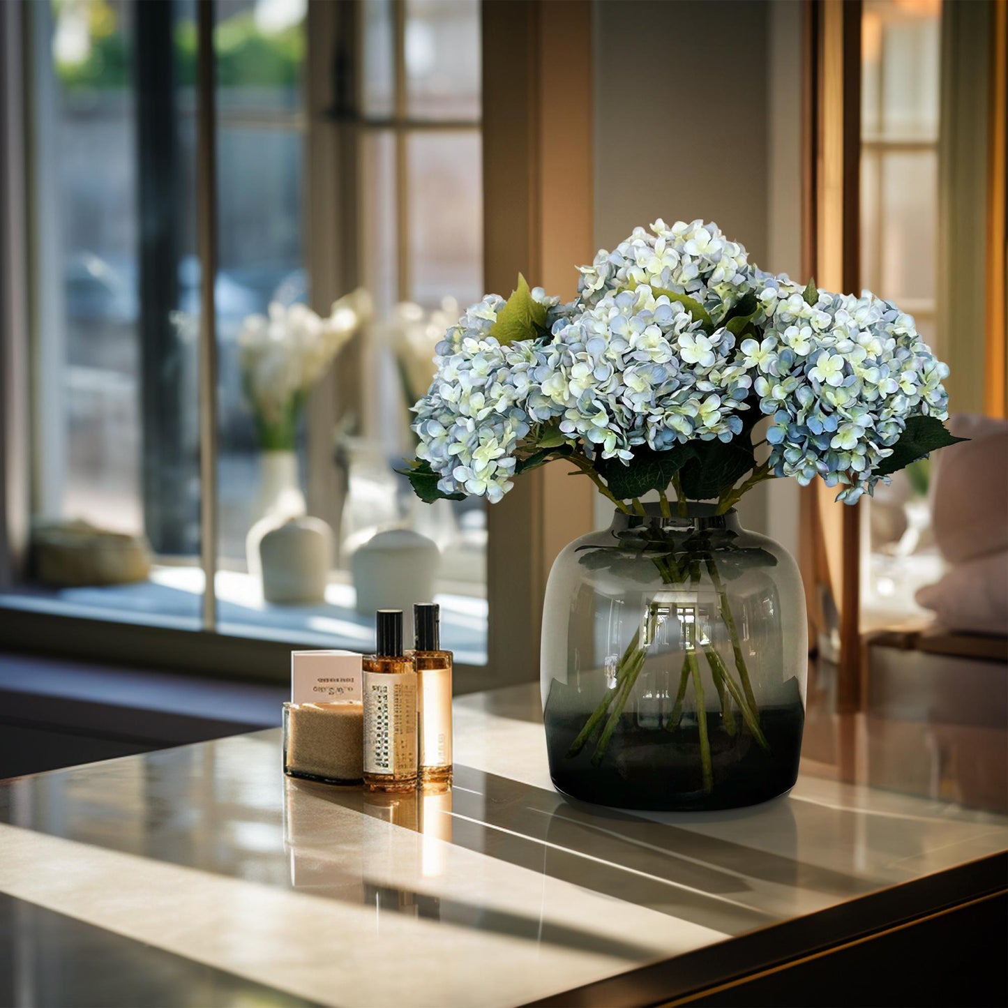 Kunstbloemen Hortensia (Blauw)